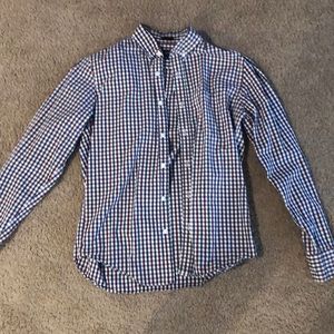 J Crew red and blue checkered shirt